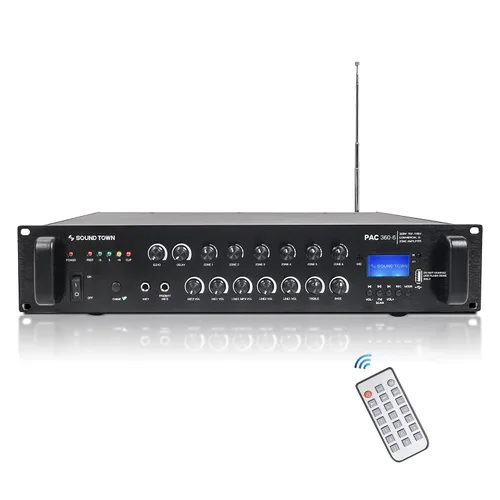 Vista 2 de Sound Town 70V/100V amplificador de potencia comercial (PAC360-6)