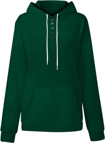 Vista 3 de Sudaderas con capucha con cremallera de un cuarto para mujer, sudaderas de gran tamaño con bolsillo para otoño e invierno