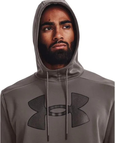 Vista 2 de Under Armour Sudadera con capucha de vellón ArmourFleece con logotipo grande para hombre