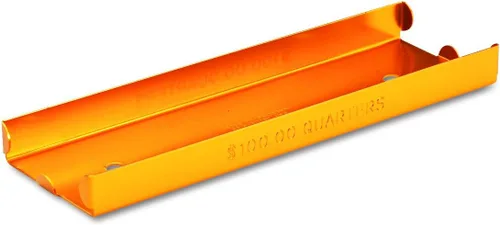 Vista 5 de MMF Industries Bandeja enrollada para monedas Rojo por centavos Diseño apilable Construcción de aluminio resistente Fácil de transportar