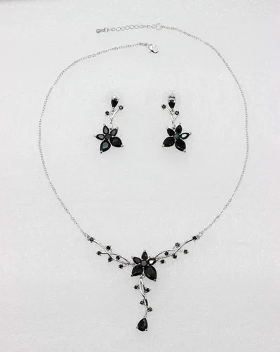 Vista 2 de Faship Precioso conjunto de collar y pendientes de cristal CZ