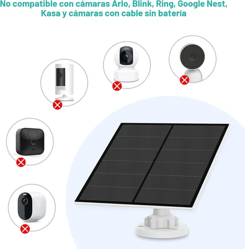 Vista 5 de Panel solar de 5 W para cámara de seguridad, panel solar USB para cámara de batería recargable DC 5 V para exteriores, paneles solares con puerto