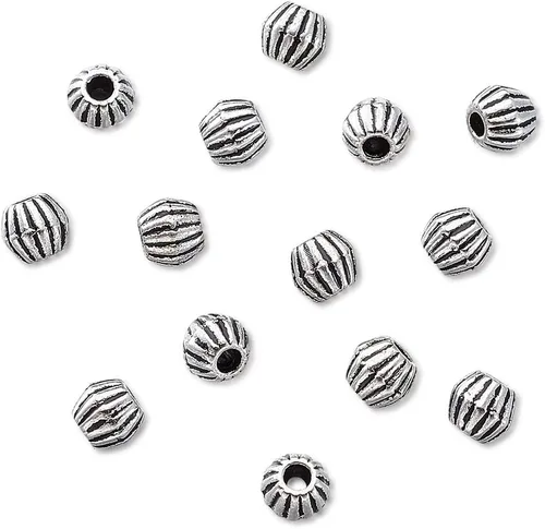 Vista 23 de Megapet - Cuentas espaciadoras de plata antigua estilo tibetano para fabricación de joyas, Metal