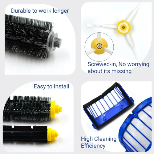 Vista 6 de Kit de accesorios de repuesto serie 600 para iRobot Roomba 692 675 677 671 694 614 691 670 615 676 639 621 679 606 605 643 641 accesorio robótico