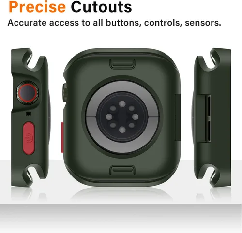 Vista 4 de Amizee 2 Pack Estuche Resistente Compatible con Apple Watch Serie 9/8/7 41mm SE 3/2/1 Serie 6/5/4 40mm, Funda Protectora Amortiguadora de TPU Blanda