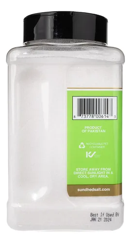 Vista 3 de Sundhed Sal de roca blanca natural (fina) en recambio 26.46 oz (26.45 onzas) Sal de condimento gourmet Sal de mesa yodada real y natural