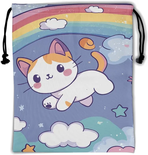Vista 57 de Bolsa de agarre de gimnasia de piel de animal, bolsa de gimnasia con cordón ajustable, bolsa de cuerda para fauna silvestre, Mariposas Galaxy