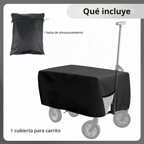 Vista 6 de Funda plegable para carro de jardín 600D, cubierta protectora de tela Oxford 600D, cubierta impermeable para carrito de jardín, cubiertas