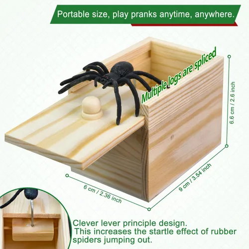 Vista 4 de Caja de araña, juguete de broma, regalo divertido de cumpleaños para hombres y mujeres, regalos sorpresa para marido, hija, hijo, papá o esposa