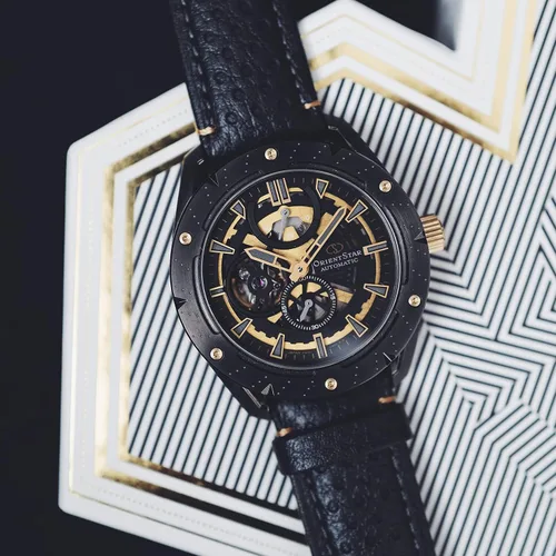 Vista 5 de Orient Star RK-AV0A04B - Reloj de pulsera automático para hombre, diseño de esqueleto, color marrón