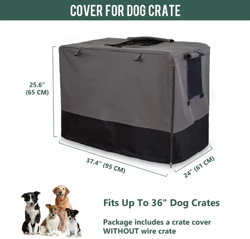 Vista 3 de Rachmi Funda de privacidad para jaula de perro de 36 pulgadas, lona 600D duradera, resistente al agua, resistente al viento, para jaula de alambre