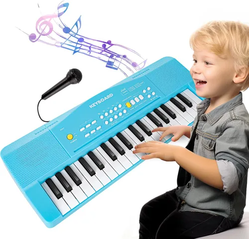 Vista 10 de Teclado de piano de juguete para niños, pianos eléctricos mejorados, juguetes para niños de 3, 4, 5, 6, 7, 8 años, teclados para principiantes