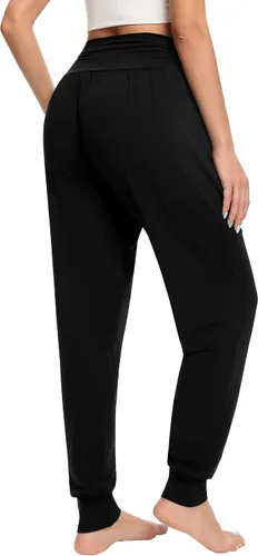 Vista 4 de Annenmy Pantalones deportivos de yoga de cintura alta para mujer con bolsillos, cómodos, ligeros, sueltos, para entrenamiento, elásticos, para mujer