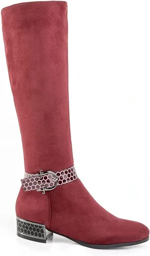 Vista 2 de ANN CREEK Botas 'Orizea' de gamuza sintética con tacón bajo y correas estampadas para colmena
