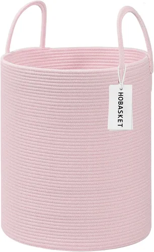 Vista 12 de Cesta de Lavandería Grande, Cesta de Ropa Sucia, Cesta de Almacenamiento de Cuerda de Algodón de 15''x18'' con Asas, cesta para bebé, Almacenamiento