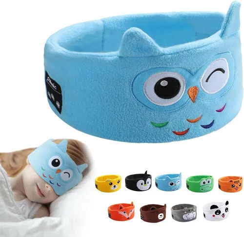 Vista 14 de Auriculares Inalámbricos para Niños, Auriculares Sobre la Oreja para Niños y Pequeños, con Altavoces Delgados y Diadema de Felpa Super Suave (Oso)