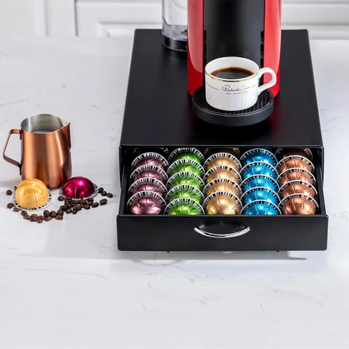 Vista 4 de Nespresso Pods Holder Vertuo - Organizador de cajones, 50 cápsulas Black2