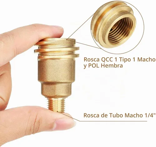 Vista 2 de JINYI QCC1 - Adaptador de manguera de montaje de gas propano de tuerca con rosca macho de 1/4 de pulgada, accesorios de conexión rápida, adaptador