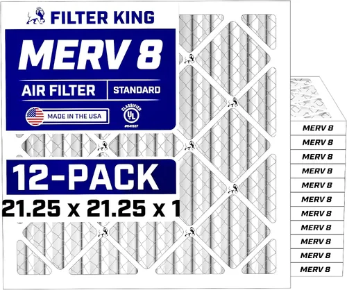 Vista 139 de Filter King Filtro de aire de 5.88 x 12.13 x 1 (MERV 8) (paquete de 12) filtros de horno de CA para control de polvo y alergias, fabricados en EE.