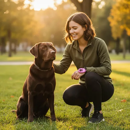 Vista 4 de 2 unidades de clicker rosa para perros para entrenamiento, fáciles de usar con botón accesorios de entrenamiento para perros, fuertes y duraderas