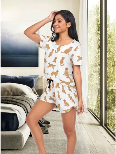 Vista 2 de vvfelixl Conjunto de pijama para mujer, Staffordshire Bull Terrier, ropa de dormir para mujer, talla S