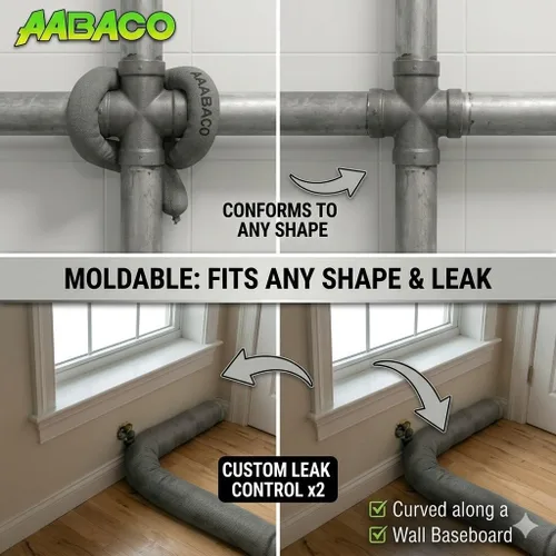 Vista 4 de Aabaco Calcetines Absorbentes Universales – Serpiente para Aceite y Agua – 3" x 48" – Absorbe hasta 1 Galón Cada Uno – Súper Absorbente