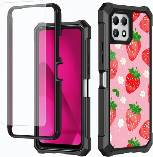 Vista 35 de Funda para T-Mobile Revvl 7 de 6.6 pulgadas con protector de pantalla, policarbonato duro de doble capa resistente y TPU suave a prueba de golpes