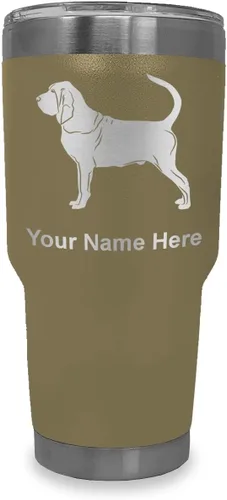 Vista 11 de LaserGram Vaso aislado al vacío de 20 onzas, perro sabueso, grabado personalizado incluido (negro)