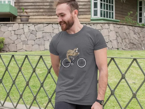 Vista 4 de Bicicleta perezoso hombre camiseta