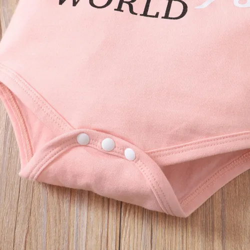 Vista 3 de Edelqual Conjunto de 3 piezas de ropa para bebé niña recién nacida, mameluco de corazón, pantalones, diadema