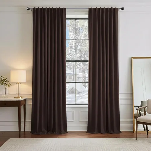Vista 52 de PONY DANCE Cortinas cortas con aislamiento térmico para ventana pequeña, para guardería, baño, cocina, lavandería, caravana, sótano, 29 pulgadas