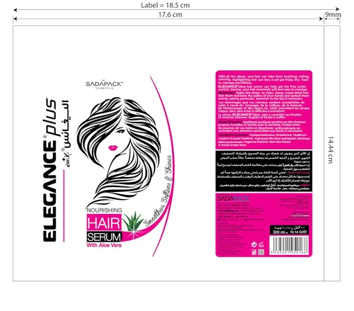 Vista 2 de Elegance Plus - Suero para el cabello, 10.1 onzas, a base de aloe vera, suero para el cabello que nutre y suaviza tu cabello, brillo duradero