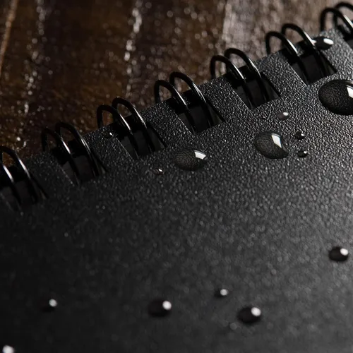 Vista 5 de Rite in the Rain Cuaderno de espiral superior resistente a la intemperie, 4 x 6 pulgadas, cubierta negra, patrón universal, paquete de 6