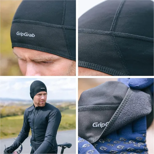 Vista 4 de GripGrab Gorra térmica ligera a prueba de viento para debajo del casco, ciclismo, correr, bicicleta, forro de invierno, gorro de forro de invierno