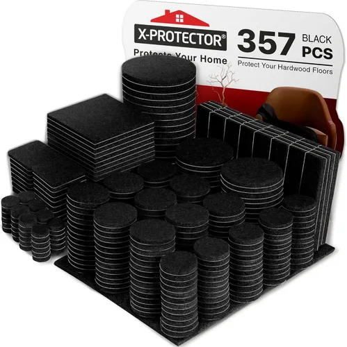 Vista 9 de X-Protector 357 piezas de almohadillas de fieltro para muebles color beige - Gran cantidad de protectores para suelos de madera dura con muchos