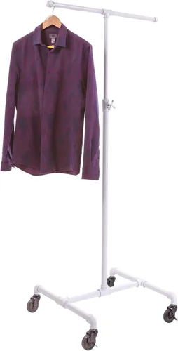 Vista 6 de Clothing Rack Econoco - Tubería resistente ajustable, estante de 4 vías, perchero de tubería de plomería, gris antracita