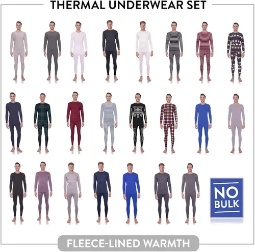 Vista 4 de Rocky Thermal Underwear for Men Heavyweight Midweight Long Johns Base Layer Shirt and Pants Set Fleece