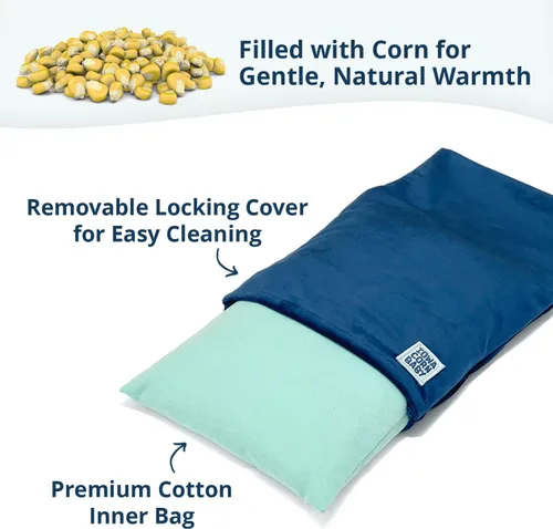 Vista 6 de Almohadilla térmica para microondas (con funda extraíble) – Almohadilla de terapia de calor húmedo con peso para microondas para espalda, cuello