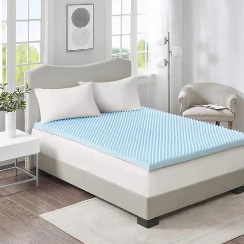 Vista 8 de Sleep Philosophy - Protector de colchón de espuma viscoelástica con gel, apto para todas las estaciones, lujoso e hipoalergénico
