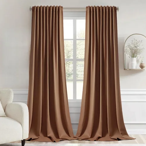 Vista 18 de MIULEE Cortinas opacas con pestaña trasera de 63 pulgadas de largo, juego de 2 paneles para sala de estar, dormitorio, privacidad, bolsillo