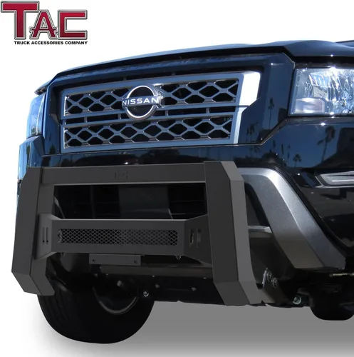 Vista 3 de TAC - Barra de defensa modular Predator para 2022-2025 Nissan Frontier camioneta pickup, versión de malla delantera, protector de parachoques