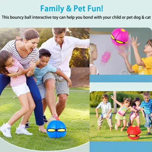 Vista 2 de Magic Bouncy Ball - Pelota inflable para niños, tira un disco y atrapa una bola, pelota de fútbol para interiores y exteriores, transformación