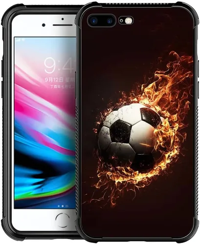 Vista 29 de DJSOK Funda compatible con iPhone 7/8 Plus, diseño con patrón de parachoques trasero, esquinas reforzadas antiarañazos, caver de TPU suave, fundas