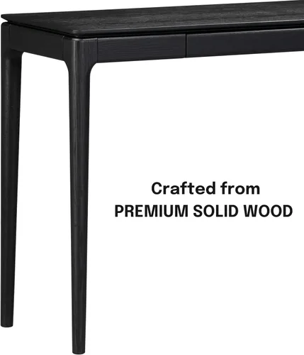 Vista 5 de NTC Mingle - Mesa consola de 47 pulgadas, moderna mesa de entrada de madera maciza con cajón oculto, impermeable y resistente al calor, mesa Negro