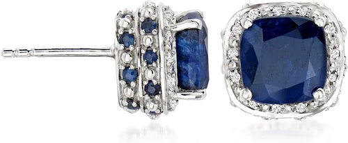 Vista 3 de Ross-Simons Gemstone and .10 ct. t.w. White Topaz Stud Earrings in Sterling Silver