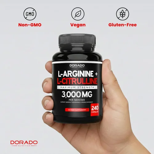 Vista 7 de L Arginine L Citrulina Suplemento 3000 mg (240 cápsulas) Pastillas de óxido nítrico para hombres – Resistencia, aguante, rendimiento