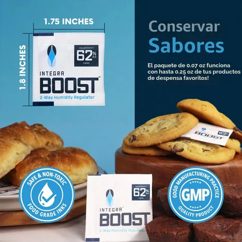 Vista 4 de Integra Boost Paquete de control de humedad de 2 vías – Tecnología patentada para el control de la humedad – Preserve el sabor y mantenga el 62%