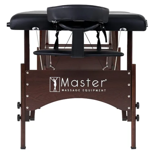 Vista 5 de Master Massage Argo - Mesa de masaje portátil de 28 pulgadas en negro con patas de nogal, cama de spa para ejercicio y masaje de mesa, cama