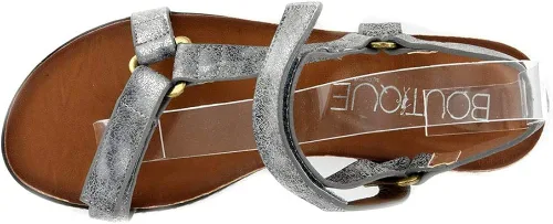 Vista 6 de Corkys Womens Melanie Metallic Flat Null Sandals Casual - BrownSilver
