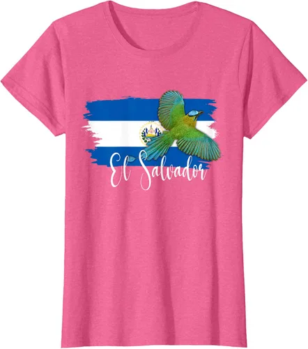 Vista 65 de Camiseta con la bandera de El Salvador, mapa de El Salvador, camiseta de Salvador para mujer, Negro